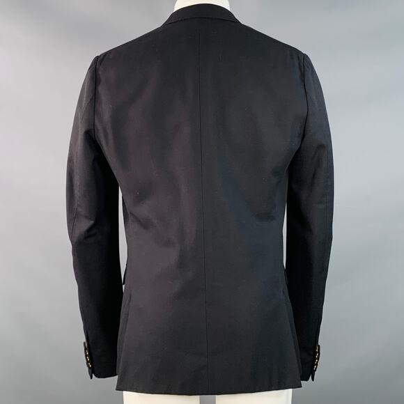 CALVIN KLEIN COLLECTION Size 40 Regular Black Wool Silk Notch Lapel Sport Coat - Picture 4 of 9